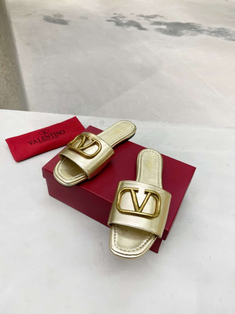Alternative view of Valentino Garavani Vlogo Signature Slide Sandal Gold