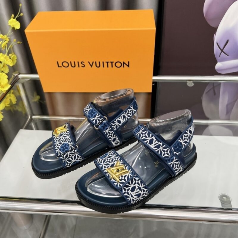 Alternative view of Louis Vuitton Lv Sunset Flat Comfort Sandal Navy Blue 1Ahnkd