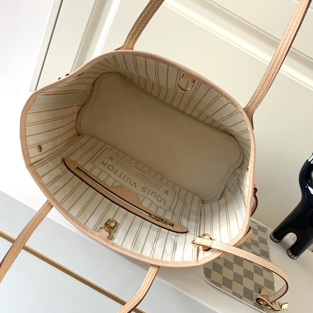 Louis Vuitton Neverfull PM Damier Azur Beige 29Cm N40605 - Image 7
