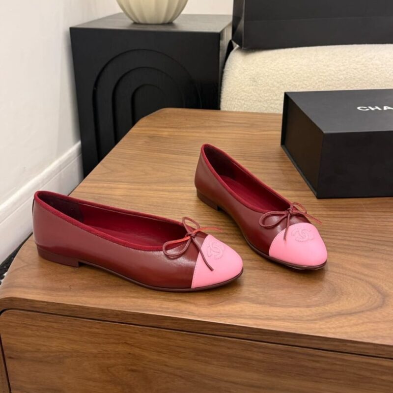 Alternative view of Chanel Ballet Flats Burgundy And Pink G02819 X01000 U9349