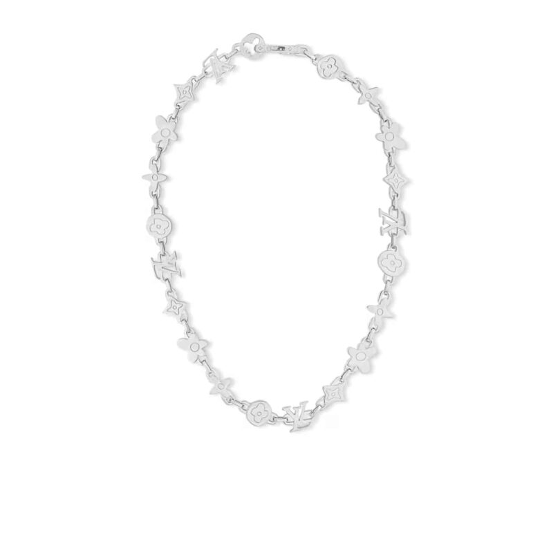 Louis Vuitton Monogram Craggy Necklace Silver M01880