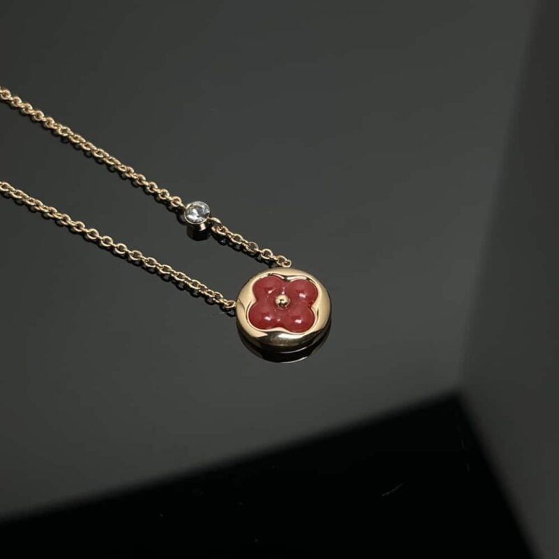 Alternative view of Louis Vuitton Color Blossom Bb Sun Pendant Pink Gold Necklace Red Q93826