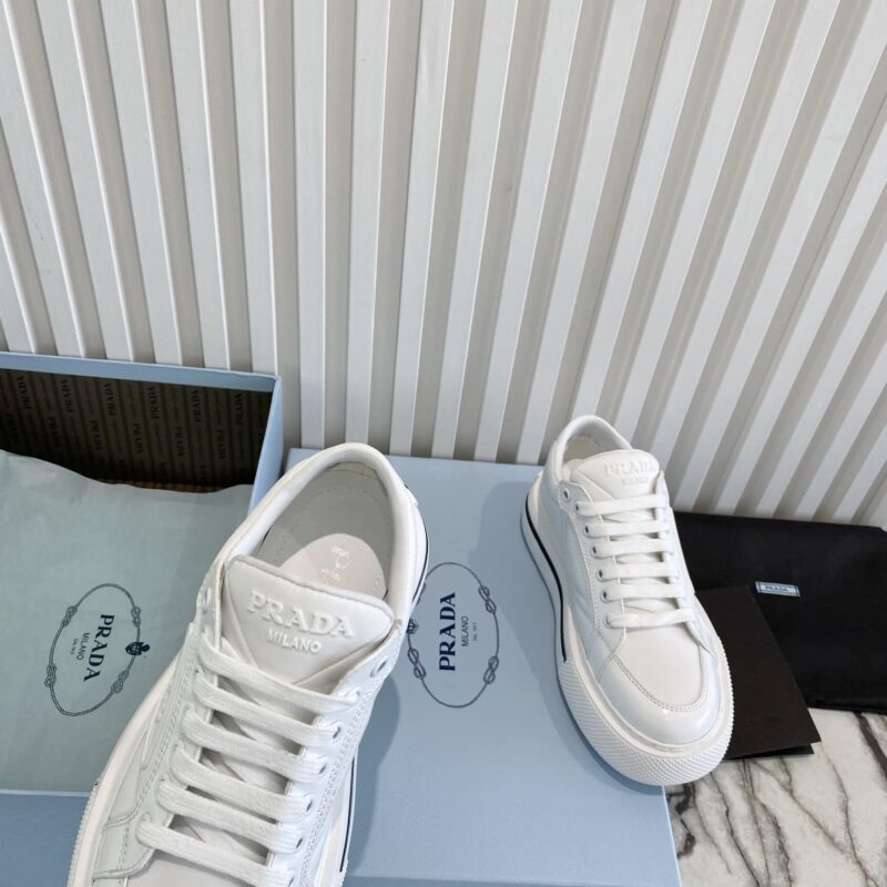 Alternative view of Prada Macro Re-Nylon And Brushed Leather Sneakers White 2Eg3763Lf5F0009