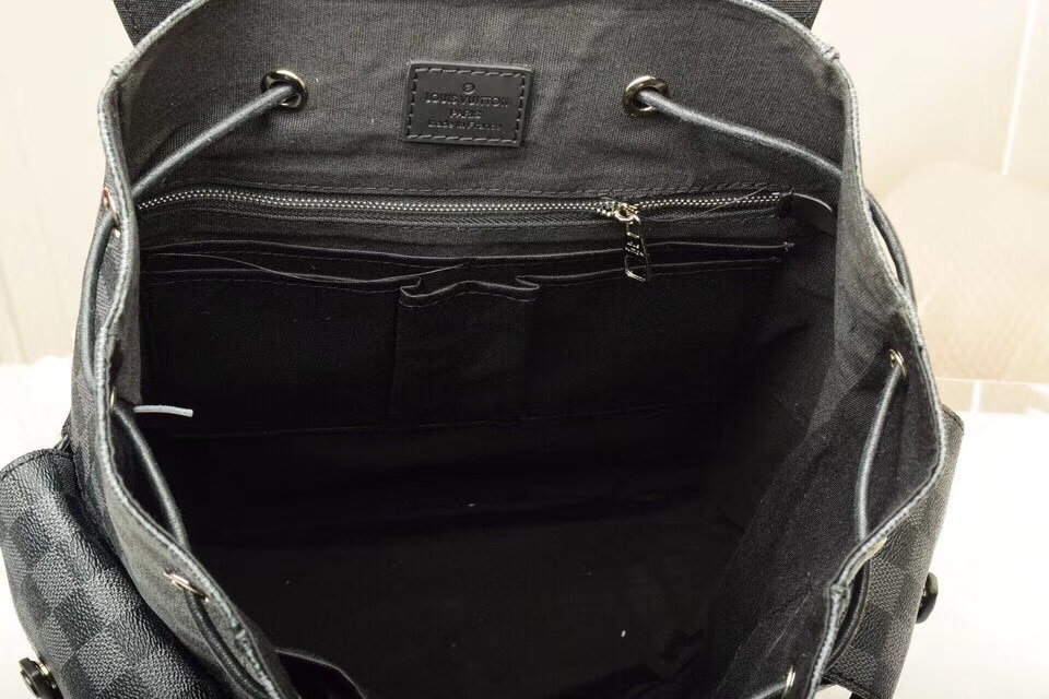Louis Vuitton Christopher MM Backpack Damier Graphite Canvas Black 44Cm N41379 - Image 7
