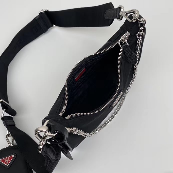 Prada Re Edition 2005 Re Nylon Black Red 22cm 1BH204 064 F0DL1 V I1L - Image 5