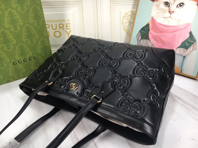 Alternative view of Gucci Gg Matelassé Leather Medium Tote Bag Black 631685 Um8Ig 1000