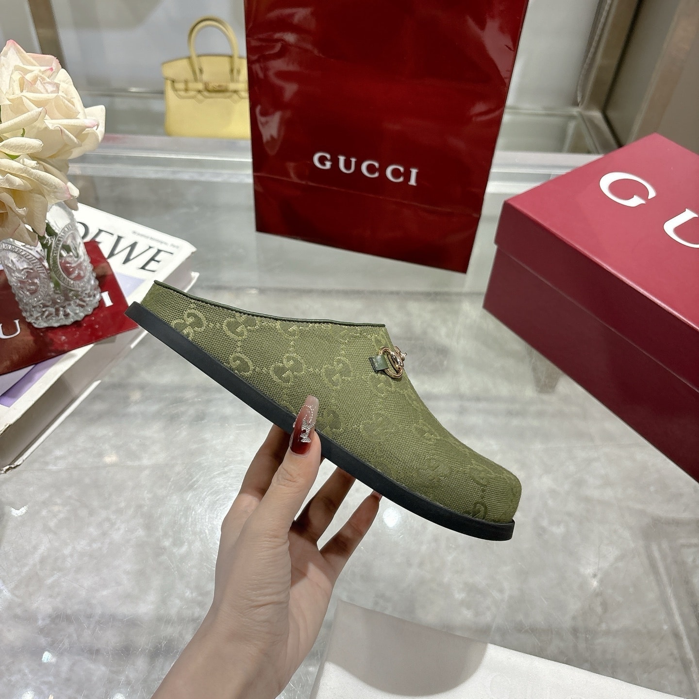 Gucci Women's Mule With Horsebit Dark Green 837130 FAB10 3046 - Image 7