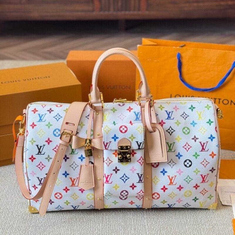 Alternative view of Summer Set: Louis Vuitton X Murakami Keepall Bandoulière 45 Bag Multicolore Blanc 45Cm And Zippy Wallet White Multicolored
