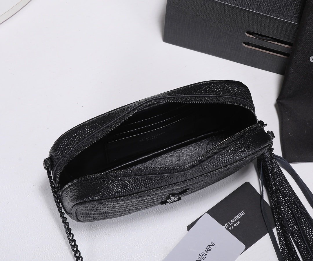 Saint Laurent Lou Camera Bag In Quilted Leather Black 18Cm - Image 7