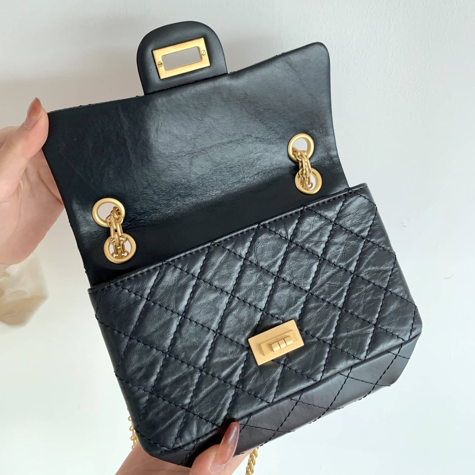 Chanel Mini 2.55 Handbag Black As0874 - Image 5