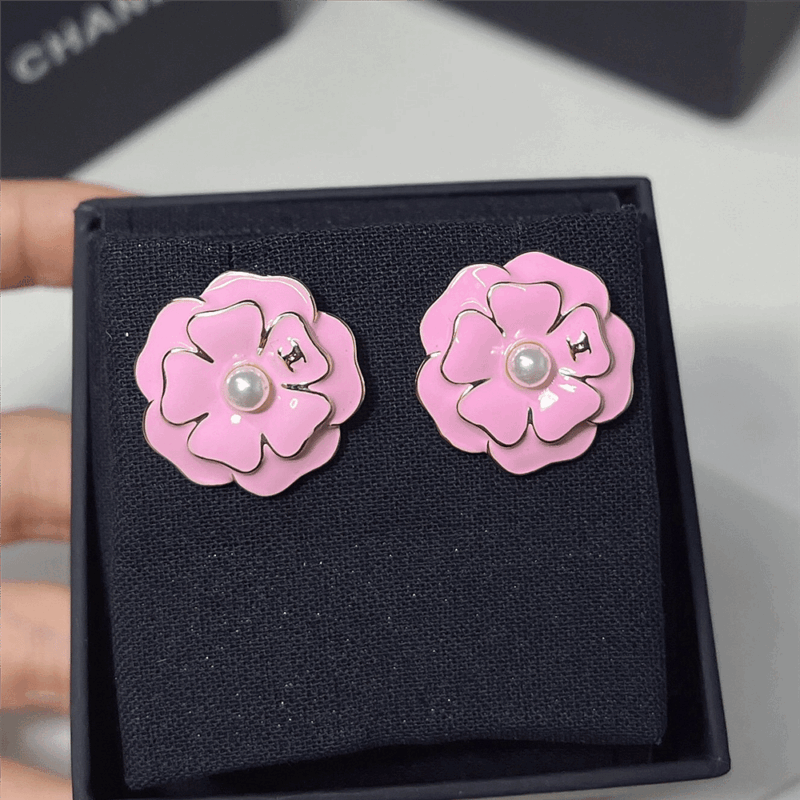 Alternative view of Chanel Camellia Earrings Pink Abg218 B21624 U3368