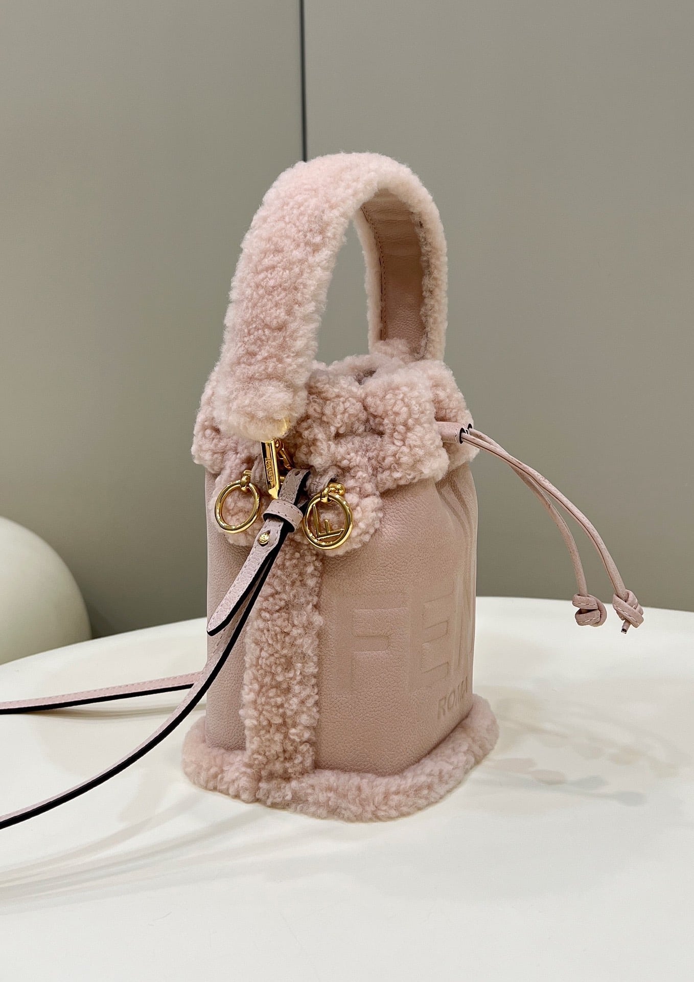 Fendi Mon Tresor Nubuck Mini Bucket Bag Pink 8Bs010Al9If136T - Image 7
