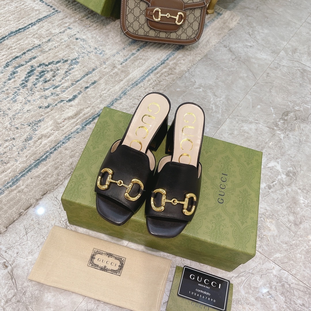 Gucci Women’s Slide Sandal With Horsebit Black 655412 BKO00 1000 - Image 4