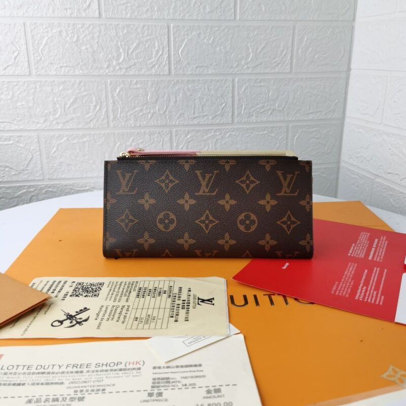 Alternative view of Louis Vuitton Clemence Wallet Brown Canvas Light Pink 21Cm M61298