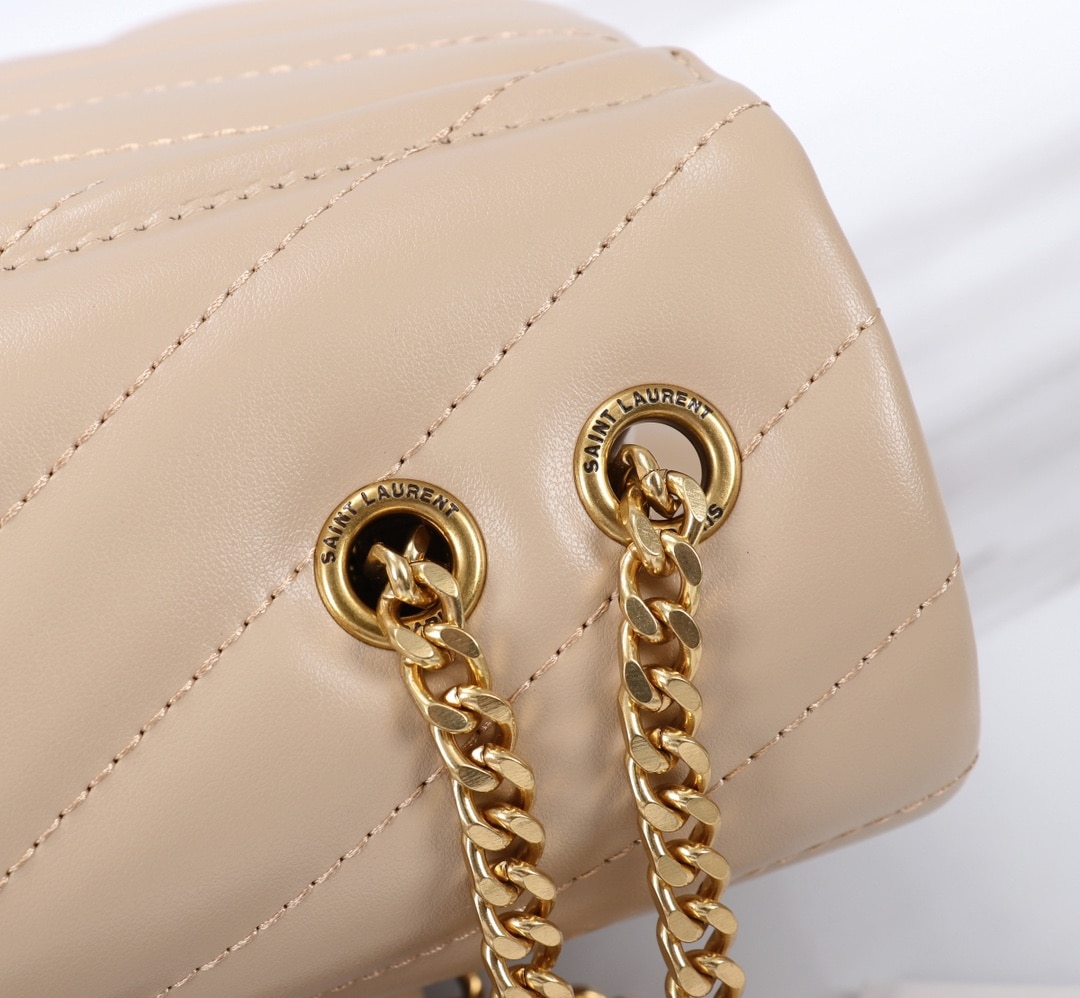 Saint Laurent Loulou Small Chain Bag In Matelassé Y Dark Beige Gold 23Cm 494699Dv7272721 - Image 9