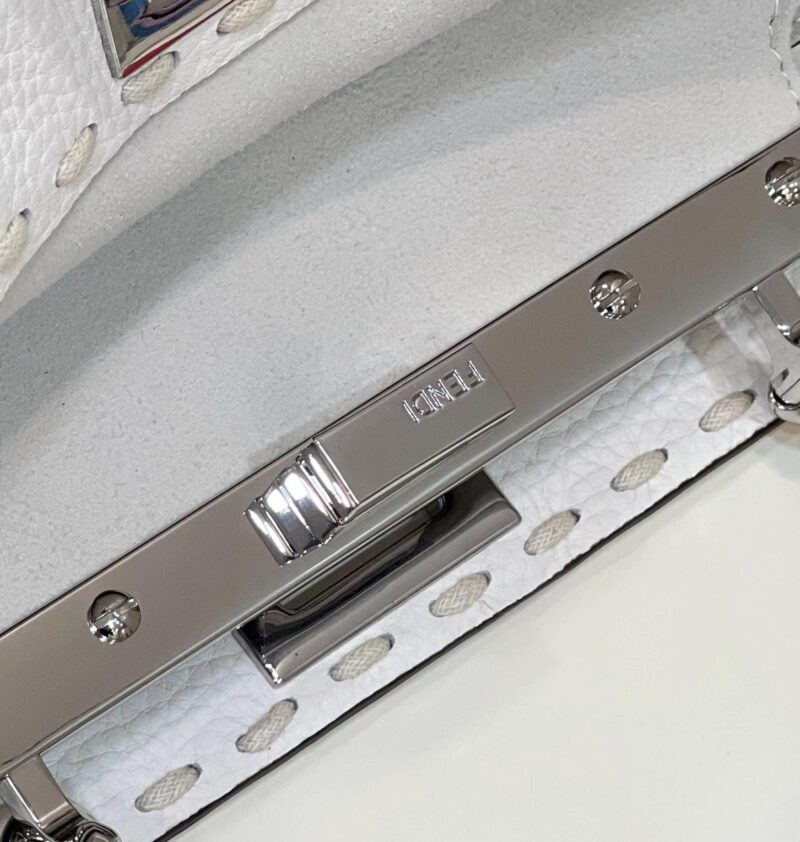 Alternative view of Fendi Peekaboo Mini Selleria Bag With Exotic Details White 8Bn244Akl3F1Jd9