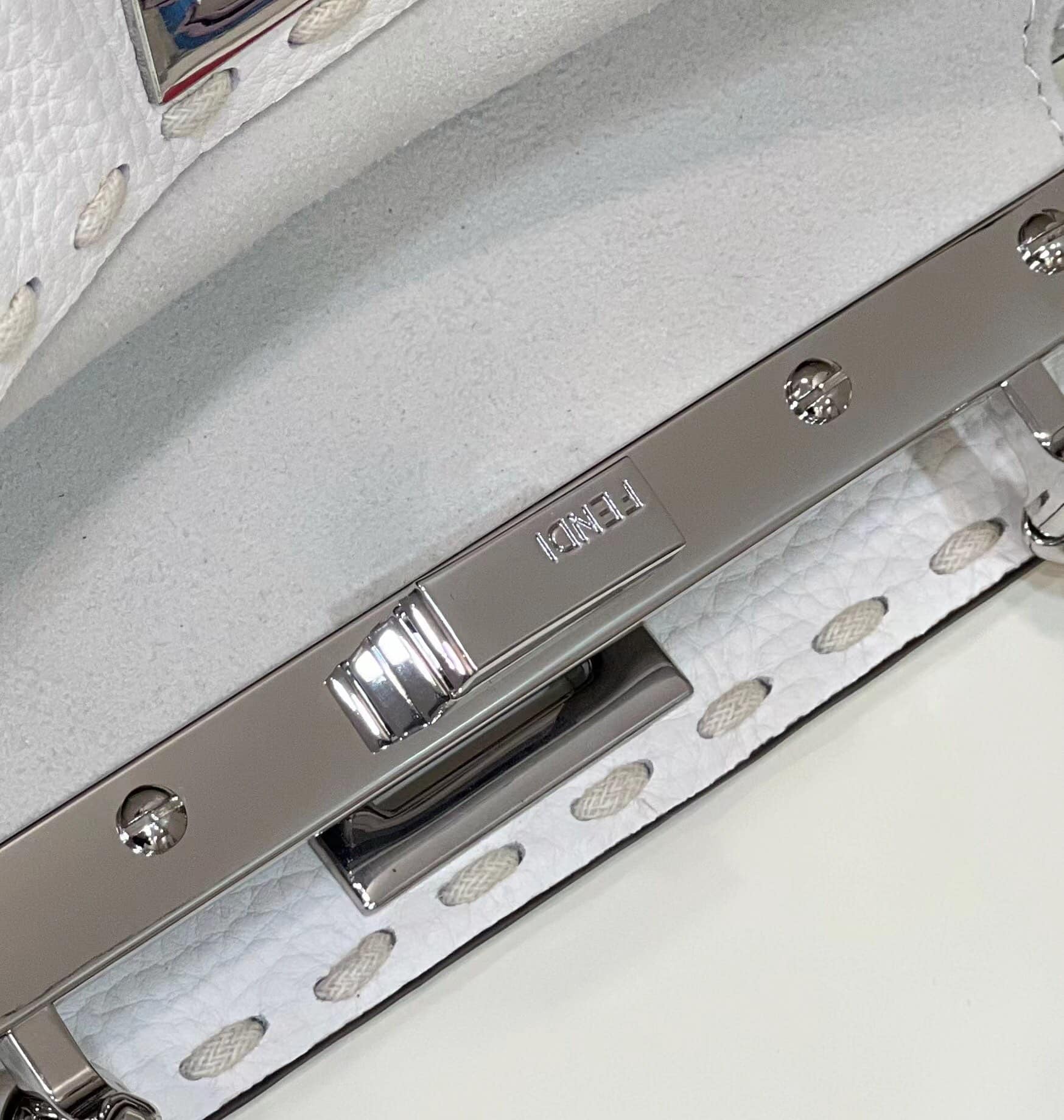 Fendi Peekaboo Mini Selleria Bag With Exotic Details White 8Bn244Akl3F1Jd9 - Image 2
