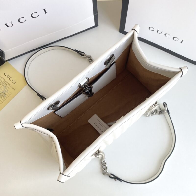 Alternative view of Gucci Gg Marmont Small Tote Bag White 26.5Cm 681483 Um8Bn 9022