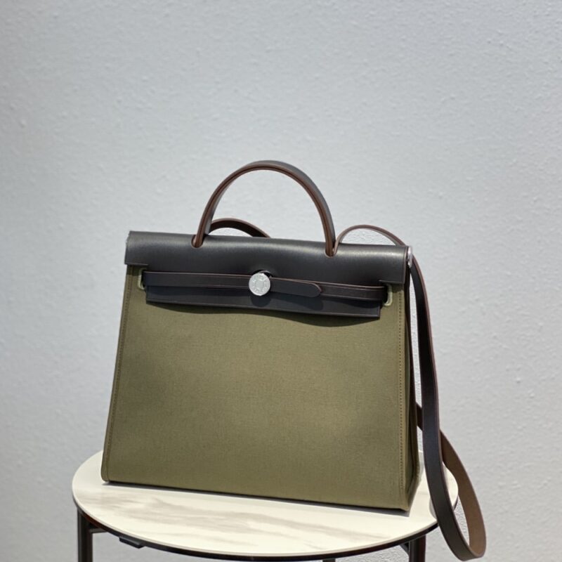 Alternative view of Hermes Herbag Zip 31 Bag Green Khaki 31Cm