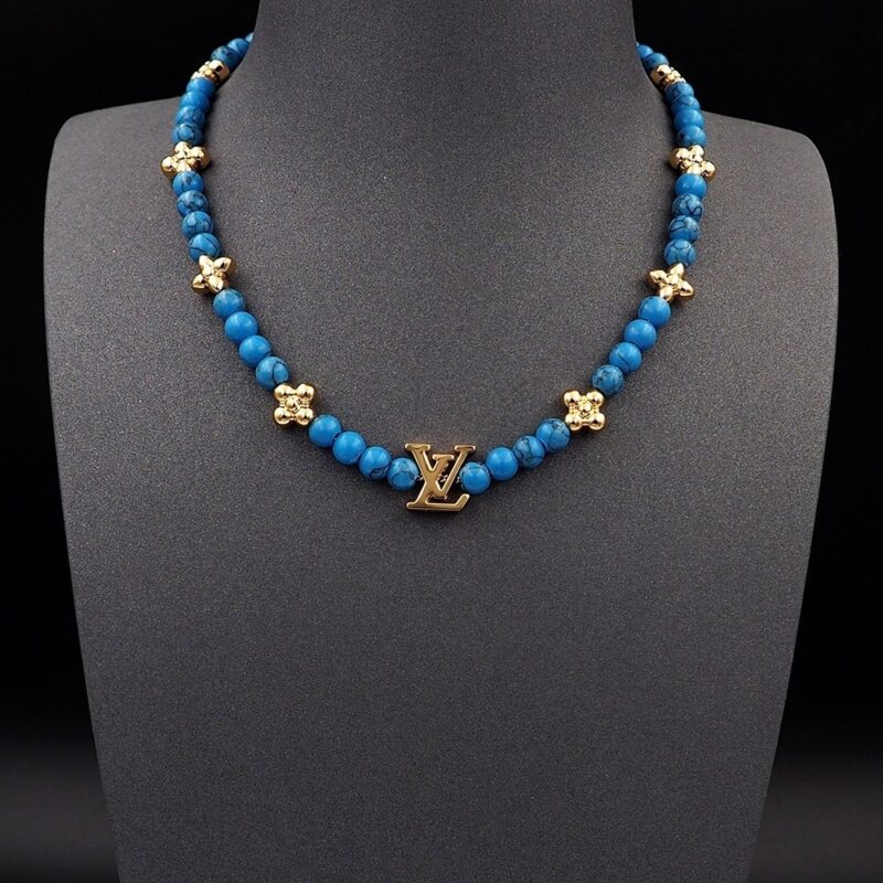 Alternative view of Louis Vuitton Turquoise Pearl Necklace Blue