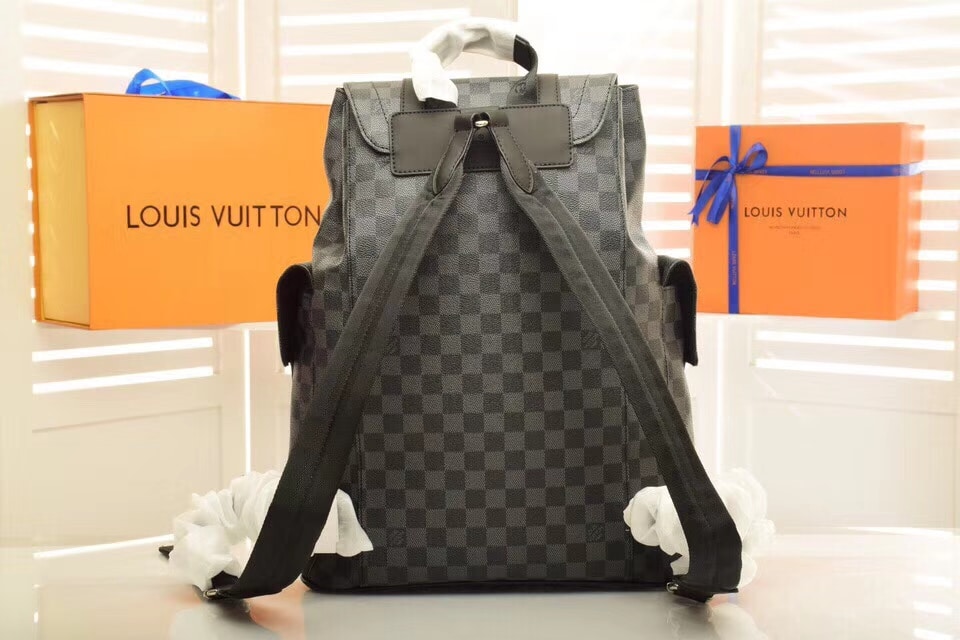 Louis Vuitton Christopher MM Backpack Damier Graphite Canvas Black 44Cm N41379 - Image 4