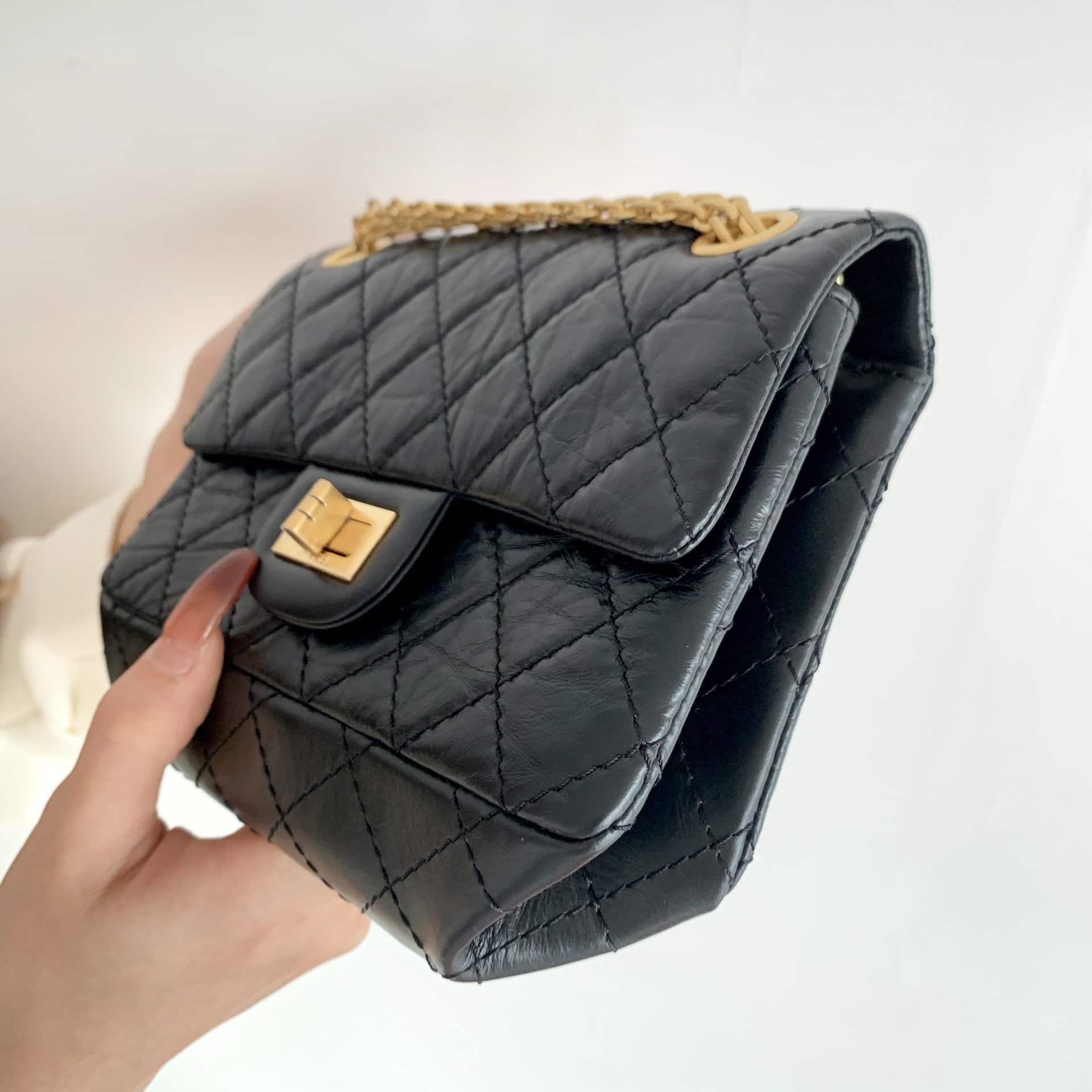 Chanel Mini 2.55 Handbag Black As0874 - Image 4