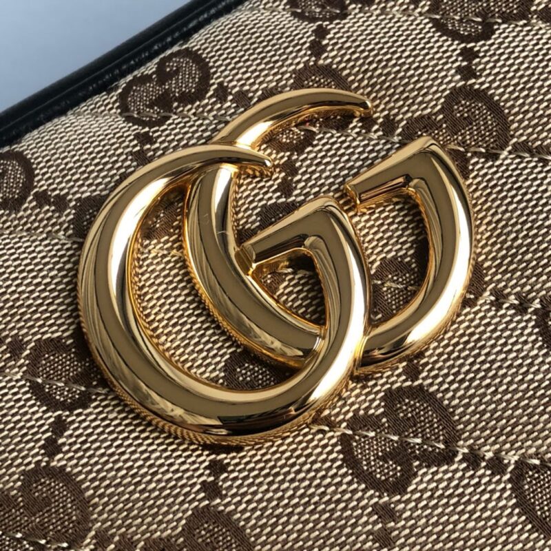 Alternative view of Gucci Gg Marmont Small Shoulder Bag Beige Ebony 24Cm 447632 Hvkeg 9772