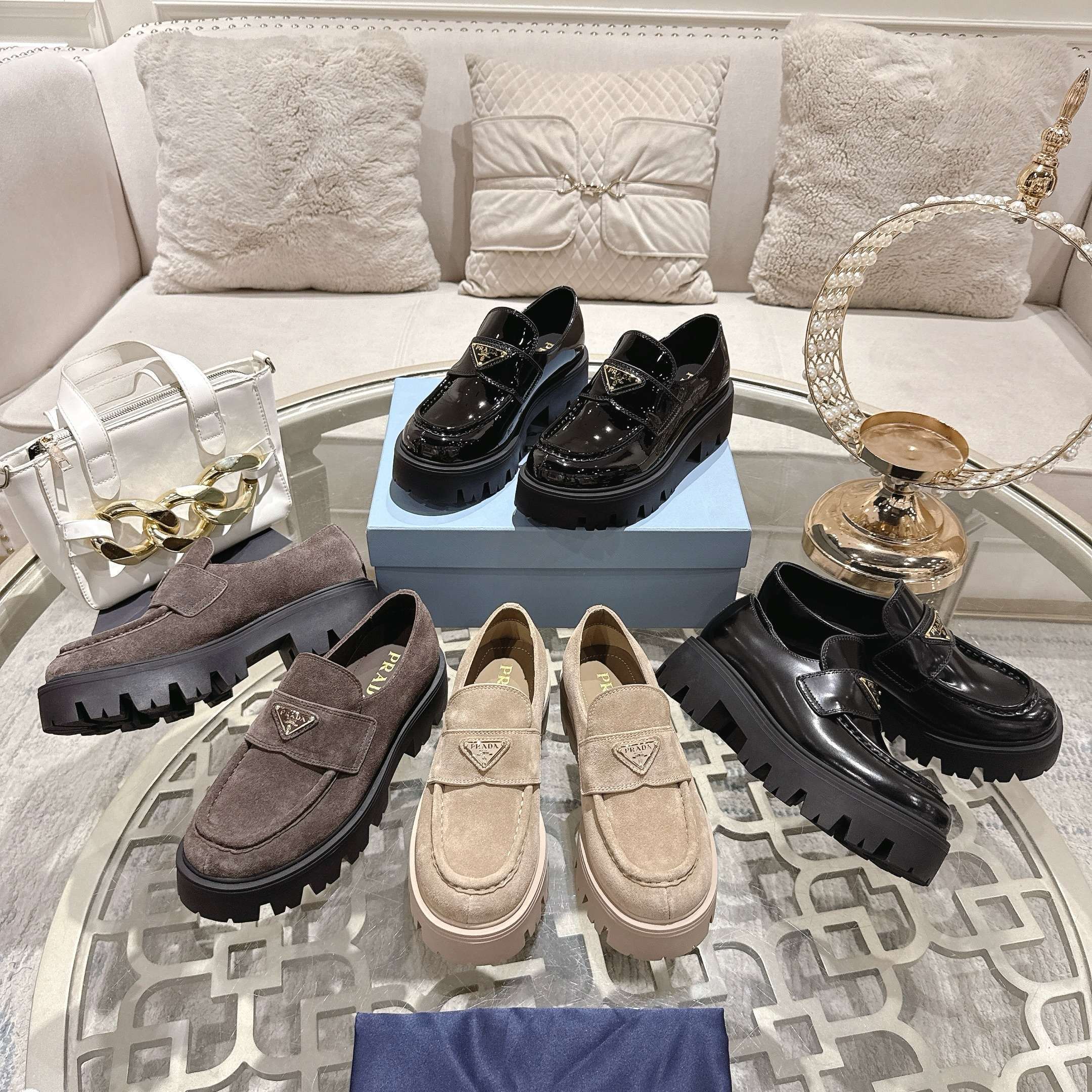 Prada Chocolate Suede Loafers Dark Brown 1D246M Mg0 F0003 F G050 - Image 8