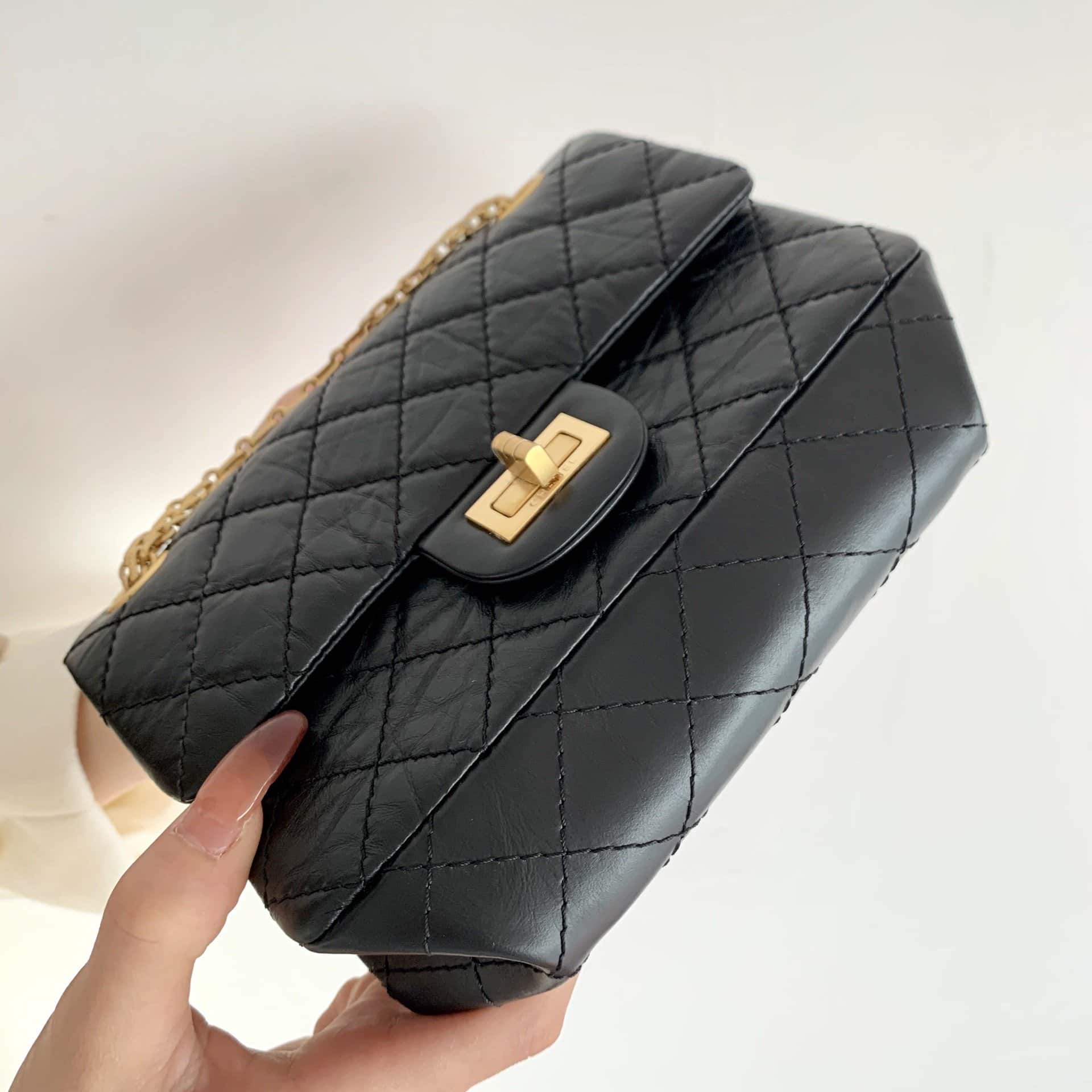 Chanel Mini 2.55 Handbag Black As0874 - Image 7