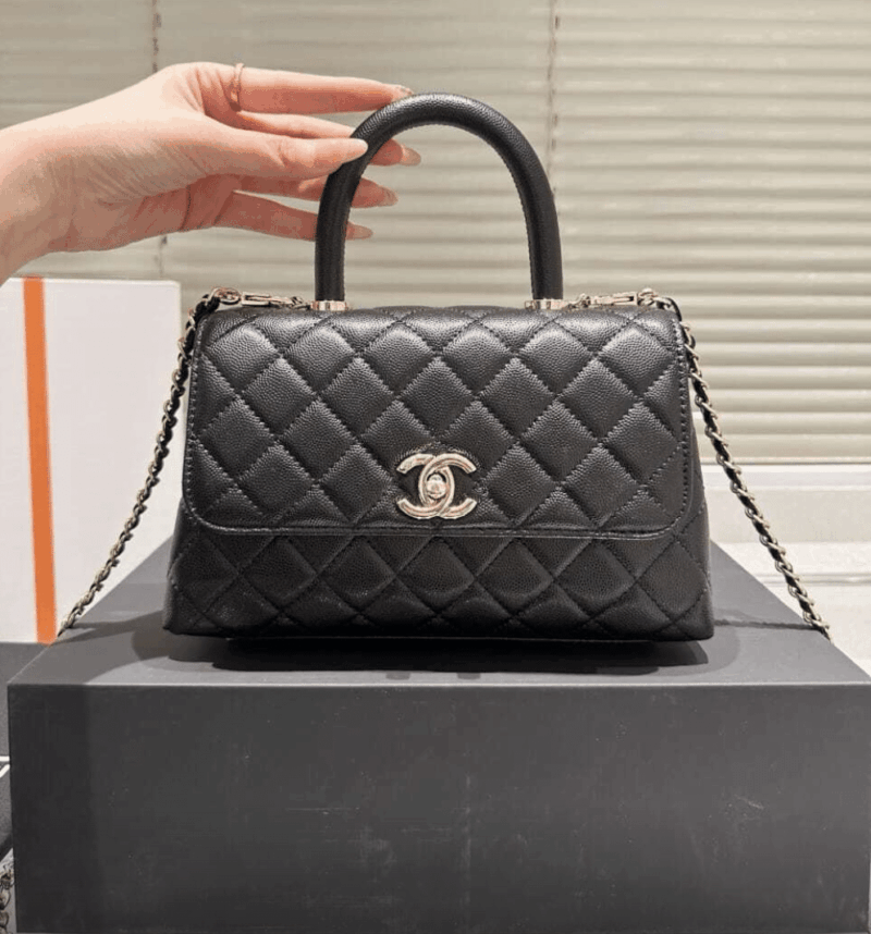 Alternative view of Chanel Trendy Cc Top Handle Bag Python Black 23Cm