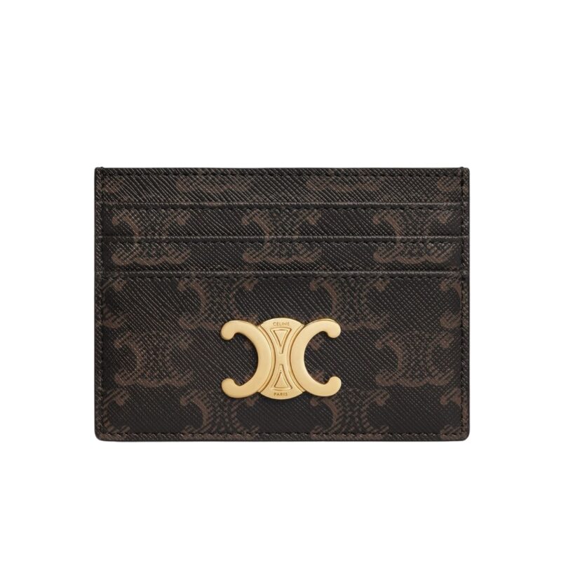 Celine Card Holder Triomphe In Triomphe Canvas Tan 11Cm 10L832Cqh 04Lu