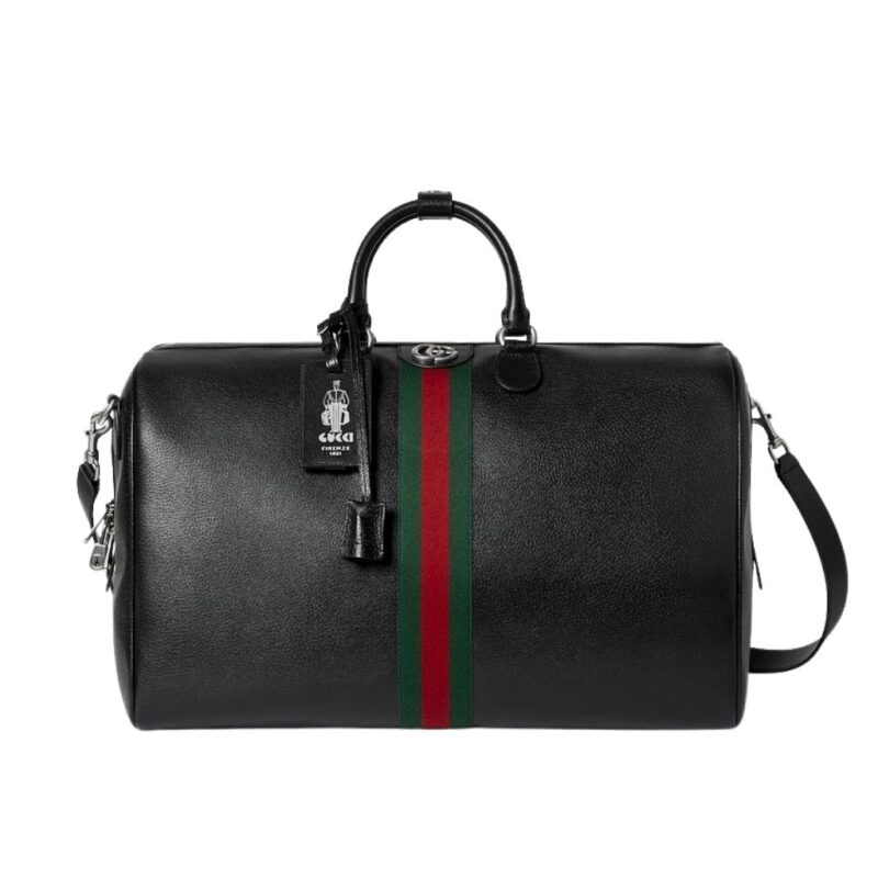 Gucci Web Trademark Medium Duffle Bag Black 44Cm