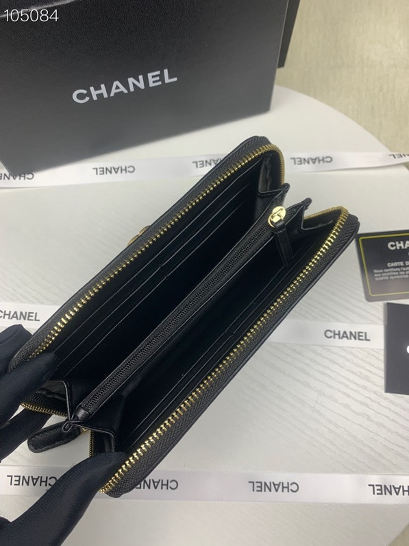 Chanel Boy Long Zipped Wallet With Gold Hardware Black 19.4Cm - Image 6