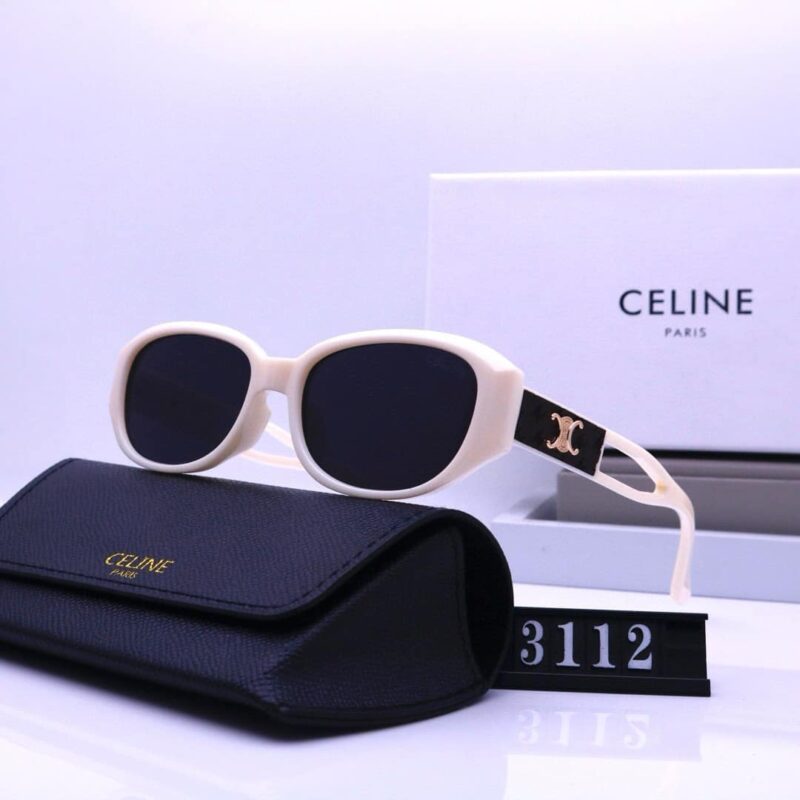Alternative view of Celine Triomphe Hole Punch Sunglasses White