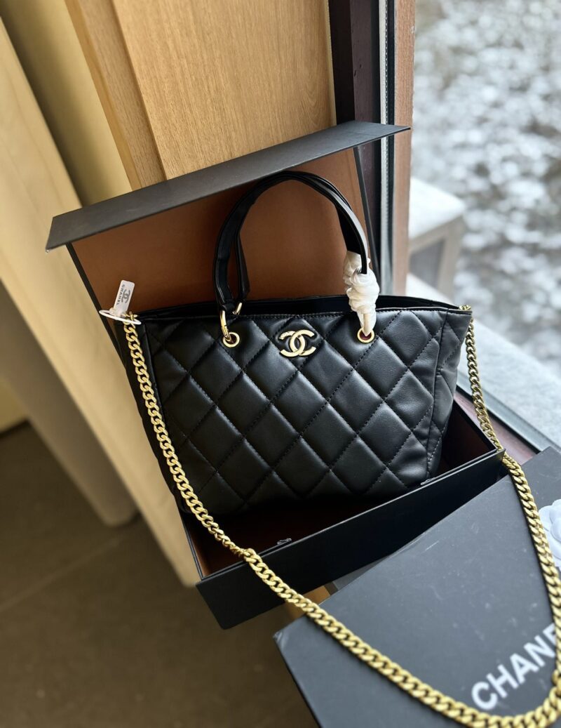 Alternative view of Chanel Small Shopping Bag Black 25Cm As4188