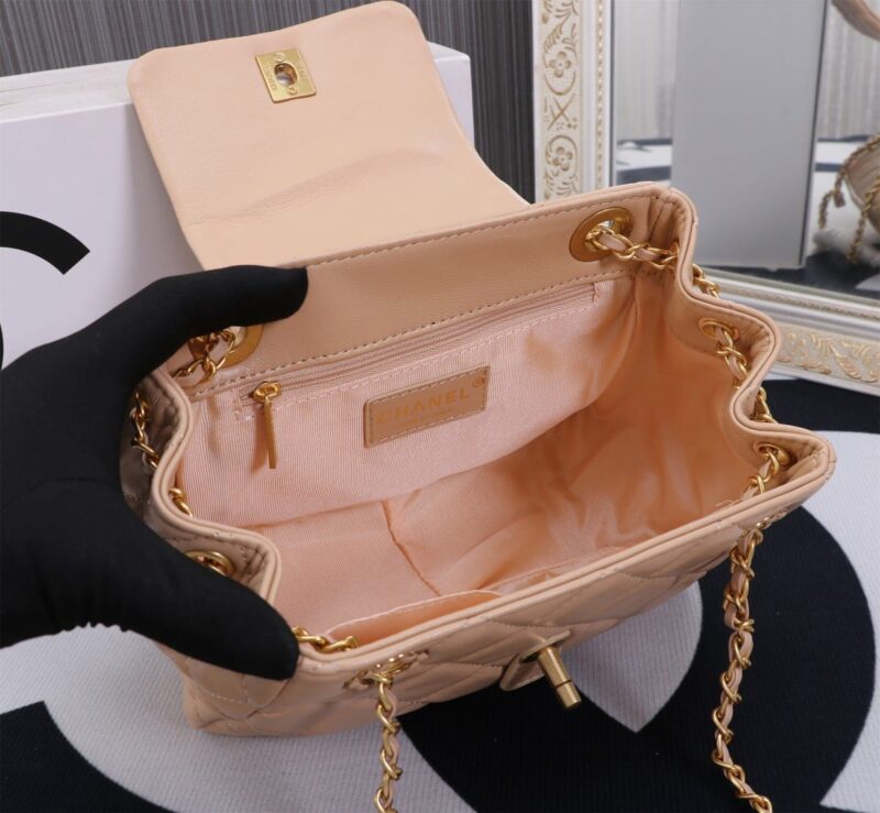 Alternative view of Chanel Mix Accordion Cc Flap Bag Quilted Glazed Pink 23Cm
