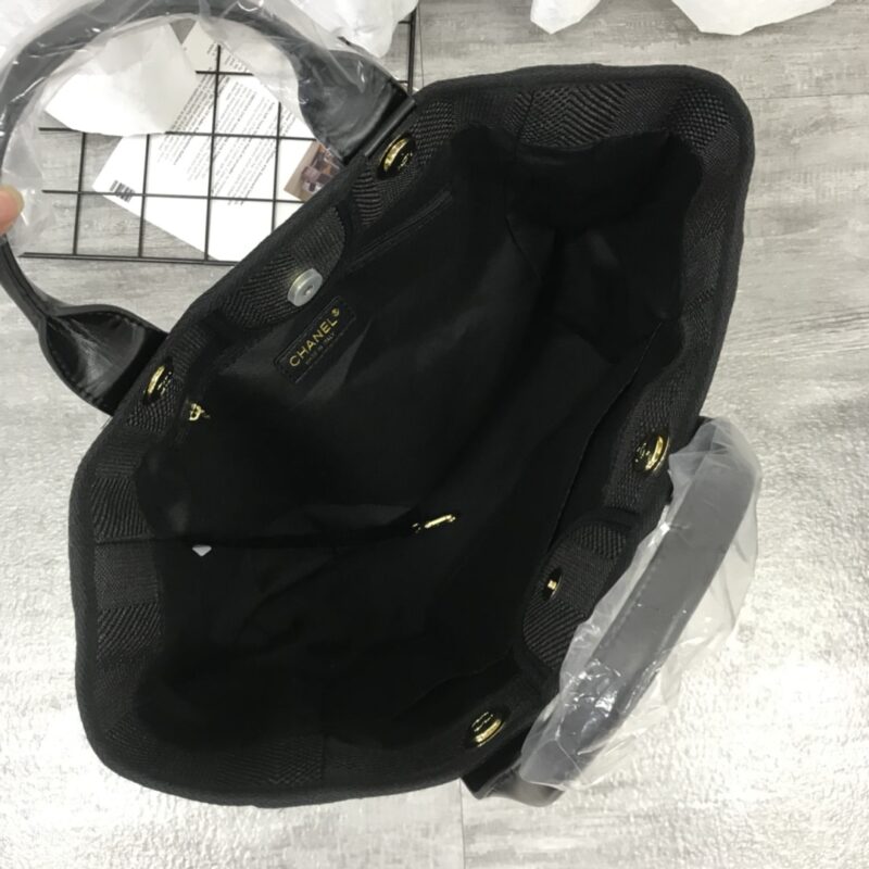 Alternative view of Chanel Canvas Large Black Tote Bag 38Cm A66941