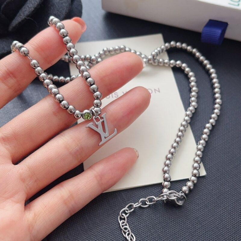 Alternative view of Louis Vuitton Nano Beads Necklace In Silver Tone