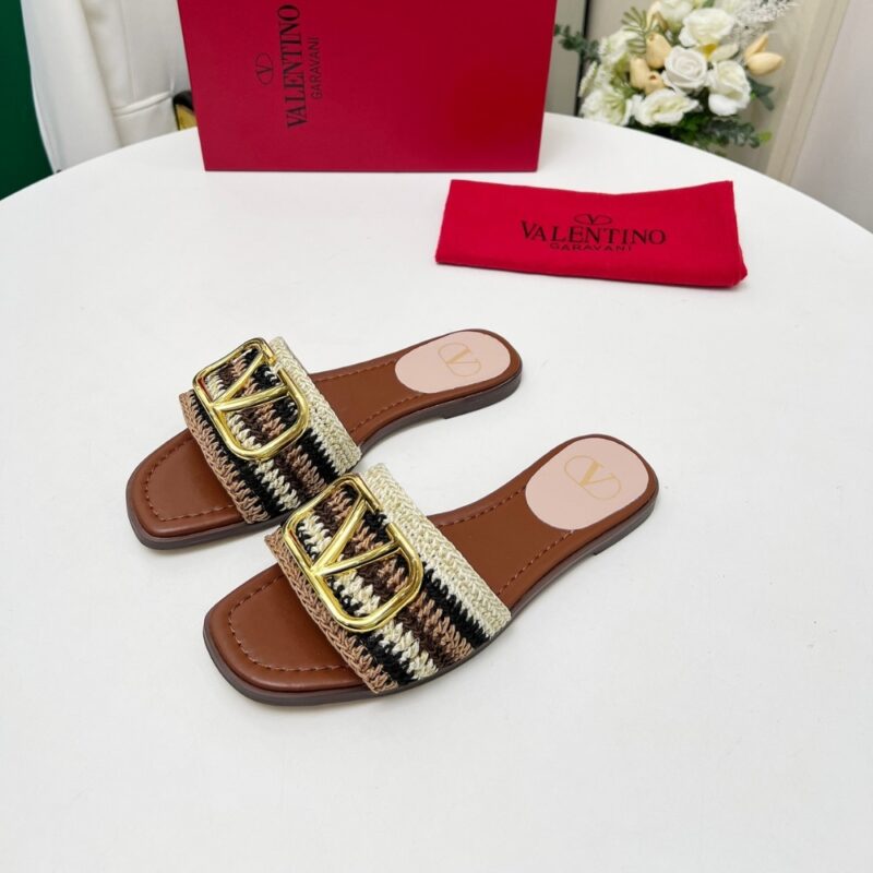 Alternative view of Valentino Vlogo Signature Slide Sandal Brown 6W2S0Bd5Agx Qrx