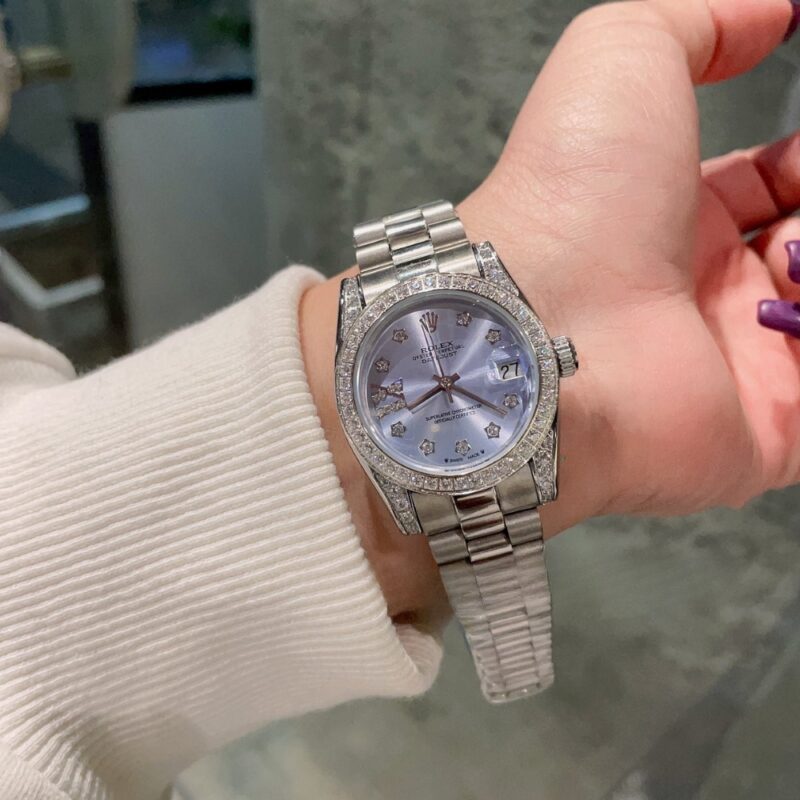Alternative view of Rolex Datejust Diamond Bezel Oyster White Gold Purple 31Mm