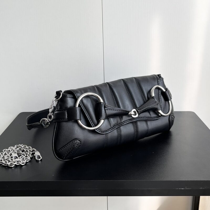Alternative view of Gucci Horsebit Chain Small Shoulder Bag Black 27Cm 764255 Aacu1 1000