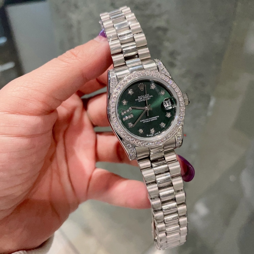 Rolex Datejust 31 Oyster Oysterquartz White Gold And Diamonds Green 31Mm 278384 - Image 4