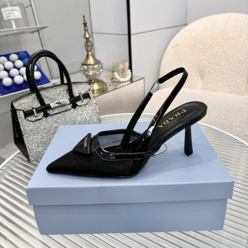 Alternative view of Prada Mesh Fabric Slingback Pumps Black 1I891N 099 F0002 F 075