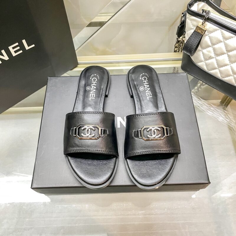 Alternative view of Chanel Slippers With Cc Silver Hardware Black G45172 B13906 Nq961