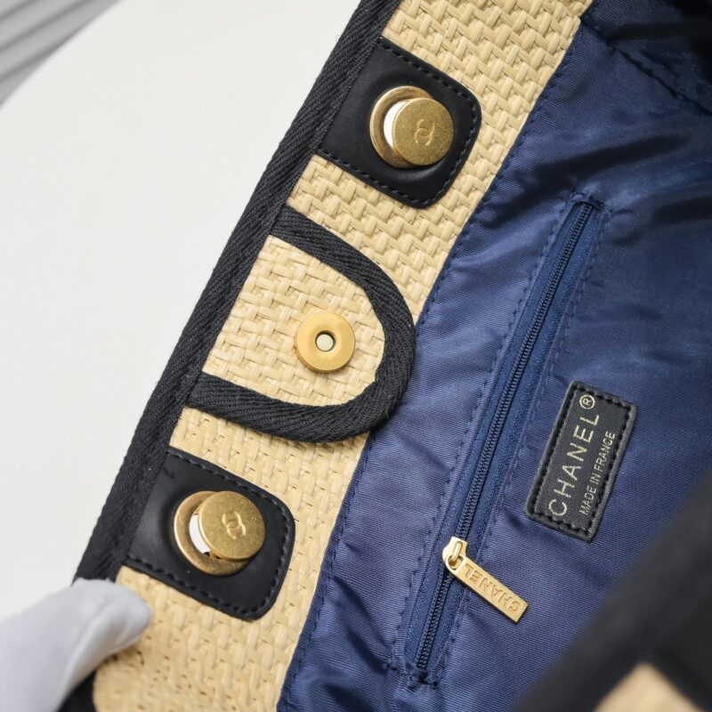 Alternative view of Chanel Deauville Tote Straw With Chain Detail 39Cm
