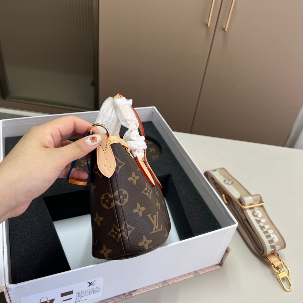 Gift Set: Louis Vuitton Neverfull Bb Bag Beige With Card Wallet And Dragonne Keychain - Image 5