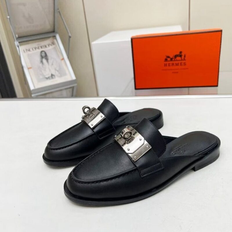 Alternative view of Hermes Lota Mule Black H241159Z 02350
