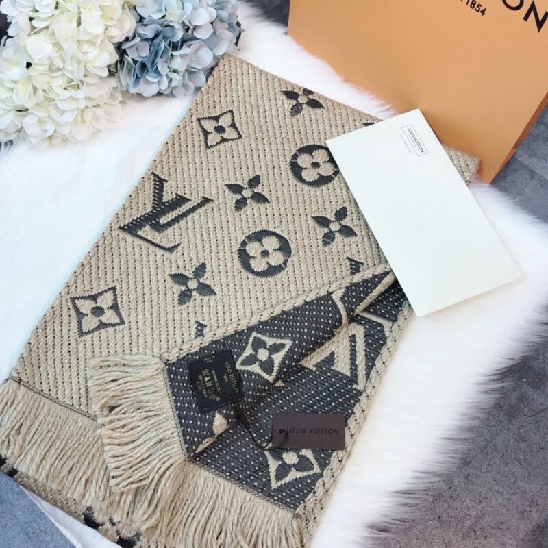 Alternative view of Louis Vuitton Logomania Shine Scarf Beige 180Cm