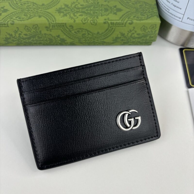 Alternative view of Gucci Gg Marmont Card Case Silver Metal Black 11Cm ‎835049 Aae07 1000