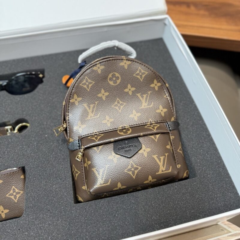 Alternative view of Gift Set: Louis Vuitton Monogram Palm Springs Mini Backpack With Card Wallet And Dragonne Keychain And My Monogram Light Cat Eye Glasses
